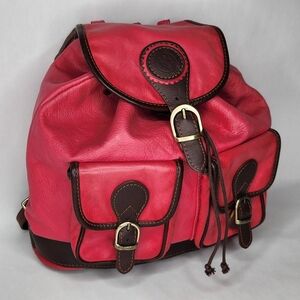 Vintage Pink Leather Backpack Made in Italy